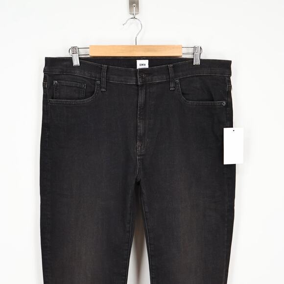 Edwin Elin Crop Slim Straight Cropped Denim Jean Blackstone Size 34 NWT - Picture 2 of 9